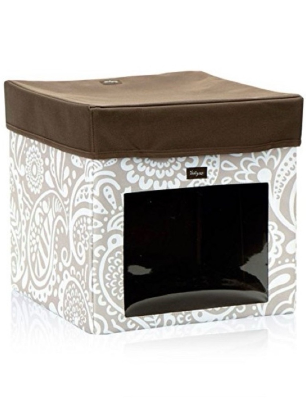 Thirty one gifts Your Way Jr Cube in Taupe Playful Parade WITH BONUS BROWN LID